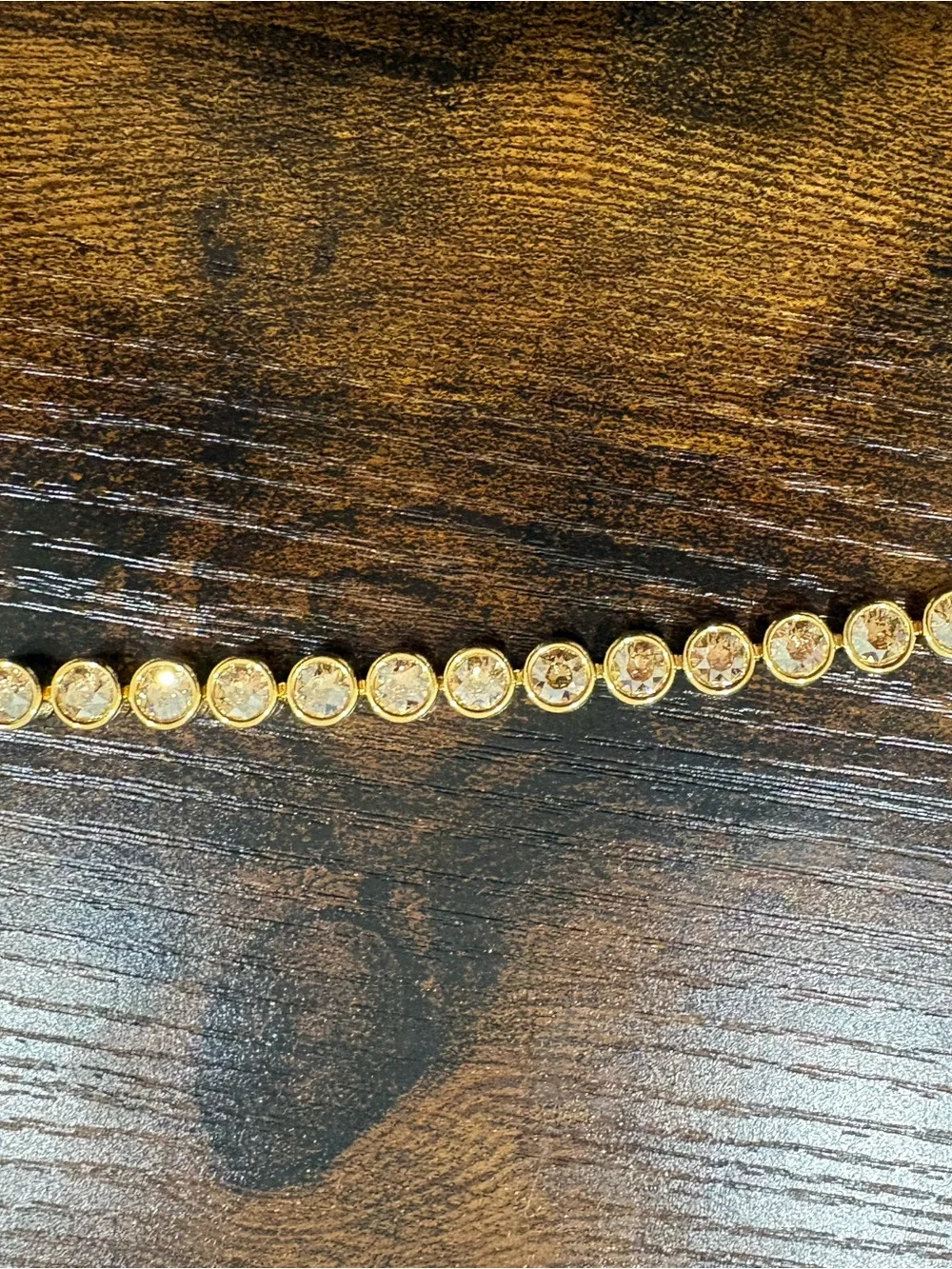 BRAND NEW IN BOX!  Touchstone Crystal Gold-Tone Bracelet with Clear Crystals